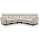 Dylan Large Corner Power Recliner Sofa in Darwin Ivory Fabric