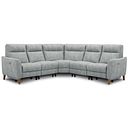 Dylan Large Corner Power Recliner Sofa in Oxford Silver Fabric