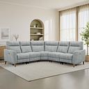 Dylan Large Corner Power Recliner Sofa in Oxford Silver Fabric