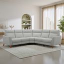 Dylan Large Corner Sofa in Darwin Silver Fabric
