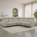 Dylan Large Corner Sofa in Oxford Beige Fabric