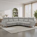 Dylan Large Corner Sofa in Oxford Grey Fabric