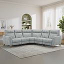 Dylan Large Corner Sofa in Oxford Silver Fabric