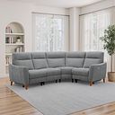 Dylan Left Hand Corner Power Recliner Sofa in Amigo Granite Fabric