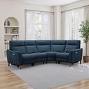 Dylan Left Hand Corner Power Recliner Sofa in Amigo Navy Fabric