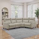 Dylan Left Hand Corner Power Recliner Sofa in Oxford Beige Fabric