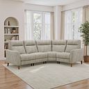 Dylan Left Hand Corner Sofa in Oxford Beige Fabric