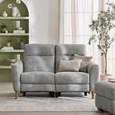 Dylan 2 Seater Sofa in Oxford Grey Fabric
