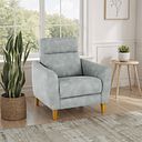 Dylan Armchair in Oxford Silver Fabric