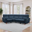Dylan Right Hand Corner Power Recliner Sofa in Amigo Navy Fabric