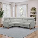Dylan Right Hand Corner Power Recliner Sofa in Darwin Silver Fabric