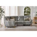 Dylan Right Hand Corner Power Recliner Sofa in Oxford Grey Fabric
