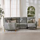Dylan Right Hand Corner Power Recliner Sofa in Oxford Grey Fabric