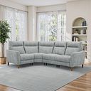 Dylan Right Hand Corner Sofa in Oxford Silver Fabric