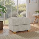 Dylan Storage Footstool in Oxford Beige Fabric