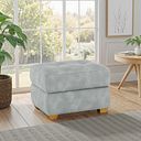 Dylan Storage Footstool in Oxford Silver Fabric