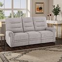 Eastbourne 3 Seater Sofa in Andaz Silver Fabric