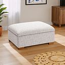 Eastbourne Storage Footstool in Andaz Silver Fabric