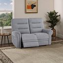 Eastbourne Recliner 2 Seater with USB in Miller Grey Fabric