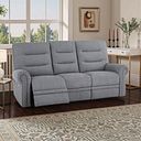 Eastbourne Recliner 3 Seater with USB in Miller Grey Fabric