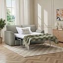 Eastley 2 Seater Sofa Bed in Limoge Green Fabric with Beige Scatters