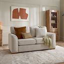 Eastley 2 Seater Sofa in Limoge Beige Fabric with Beige Scatters