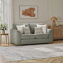 Eastley 2 Seater Sofa in Limoge Green Fabric with Beige Scatters