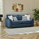 Eastley 3 Seater Sofa in Limoge Prussian Blue Fabric with Silver Scatters