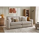 Eastley 4 Seater Sofa in Limoge Beige Fabric with Beige Scatters