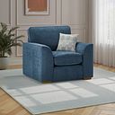 Eastley Armchair in Limoge Prussian Blue Fabric with Silver Scatters