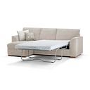 Eastley Left Hand Chaise Sofa Bed with Storage in Limoge Beige Fabric with Beige Scatters