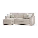 Eastley Left Hand Chaise Sofa in Limoge Beige Fabric with Beige Scatters