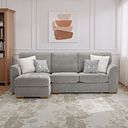 Eastley Left Hand Chaise Sofa in Limoge Fog Fabric with Silver Scatters