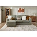 Eastley Left Hand Chaise Sofa in Limoge Green Fabric with Beige Scatters