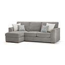 Eastley Left Hand Chaise Sofa with Storage in Limoge Fog Fabric with Silver Scatters