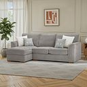 Eastley Left Hand Chaise Sofa with Storage in Limoge Fog Fabric with Silver Scatters