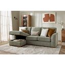 Eastley Left Hand Chaise Sofa with Storage in Limoge Green Fabric with Beige Scatters