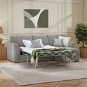 Eastley Right Hand Chaise Sofa Bed with Storage in Limoge Fog Fabric with Silver Scatters
