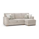 Eastley Right Hand Chaise Sofa in Limoge Beige Fabric with Beige Scatters