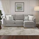 Eastley Right Hand Chaise Sofa in Limoge Fog Fabric with Silver Scatters