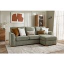 Eastley Right Hand Chaise Sofa in Limoge Green Fabric with Beige Scatters