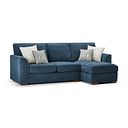 Eastley Right Hand Chaise Sofa in Limoge Prussian Blue Fabric with Silver Scatters