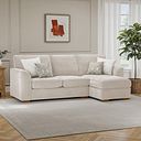 Eastley Right Hand Chaise Sofa with Storage in Limoge Beige Fabric with Beige Scatters