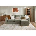 Eastley Right Hand Chaise Sofa with Storage in Limoge Green Fabric with Beige Scatters
