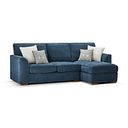 Eastley Right Hand Chaise Sofa with Storage in Limoge Prussian Blue Fabric with Silver Scatters