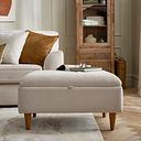 Eastley Storage Footstool in Limoge Beige Fabric