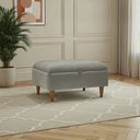 Eastley Storage Footstool in Limoge Green Fabric