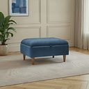 Eastley Storage Footstool in Limoge Prussian Blue Fabric