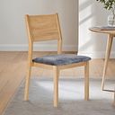 Ellison Oak Chair with Brooklyn Asteroid Grey Crushed Chenille Seat