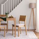 Ellison Oak Chair with Brooklyn Quill Grey Crushed Chenille Seat